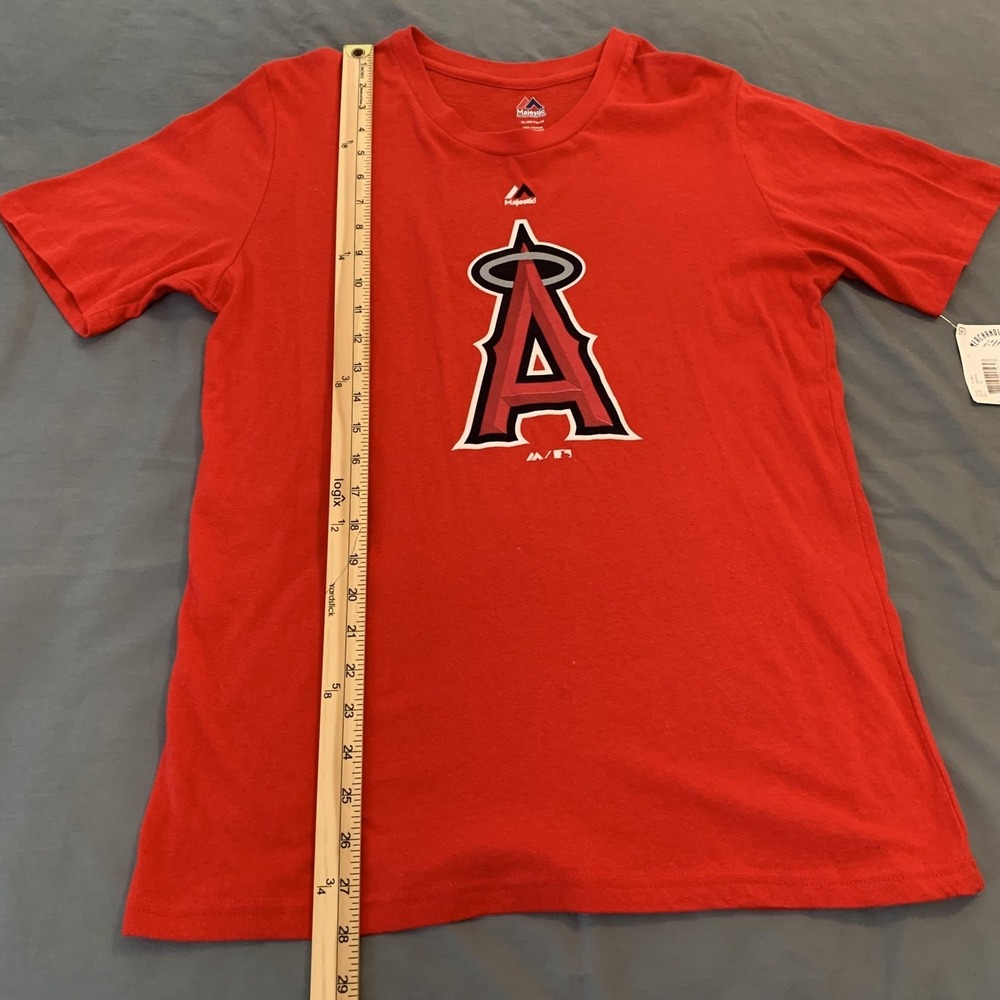 Los Angeles Angels Shirt Mens XL Red MLB Baseball Majestic Tee T-Shirt Cotton - Picture 5 of 7